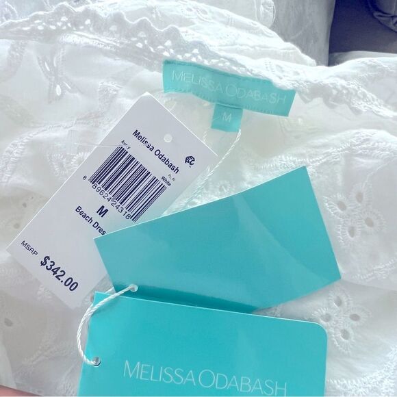 Melissa Odabash Avery Cotton Kaftan Swim Cover-Up in White, NWT, Size M - Picture 6 of 7